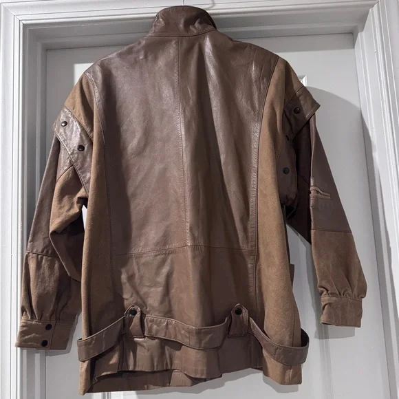 Vintage Avanti Leather Bomber Jacket & Convertible Vest w/ Removable Sleeves - Picture 7 of 10